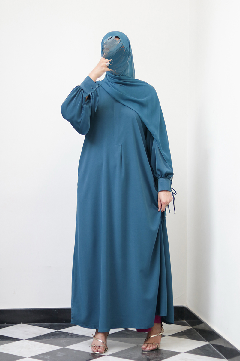 Really Teal Bow Everyday Abaya