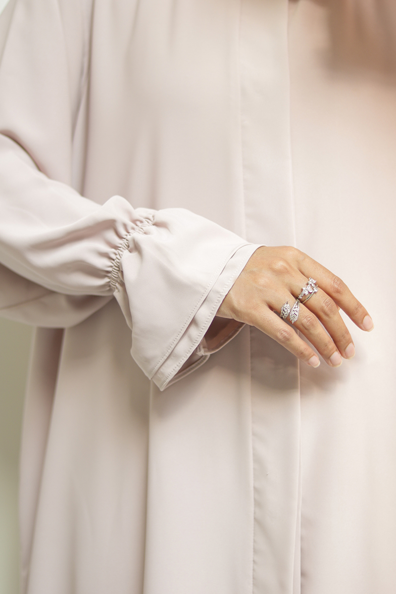 Strawberry Milk Buttoned Petal Abaya - Image 11