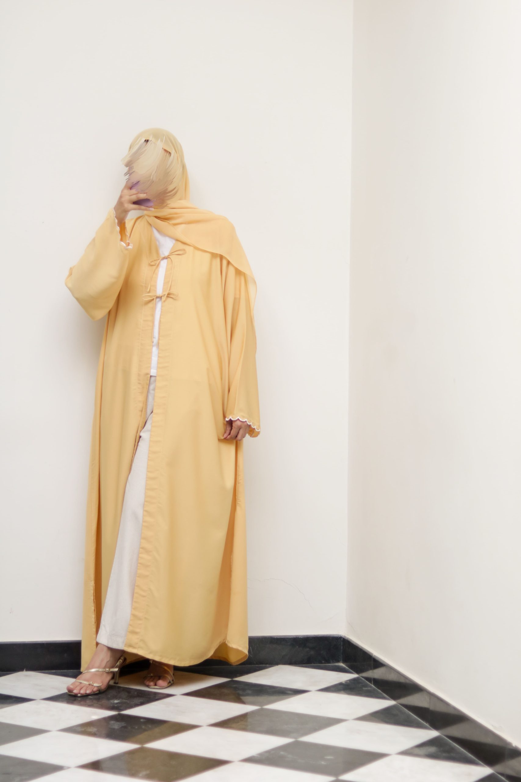 Lemonade Embroidered Kimono Abaya - Image 5