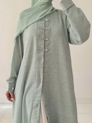 Eucalyptus Button-Line Abaya