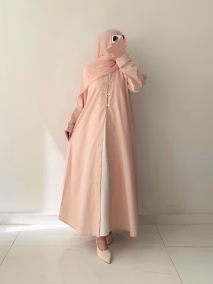 Soft Clay Button-Line Abaya